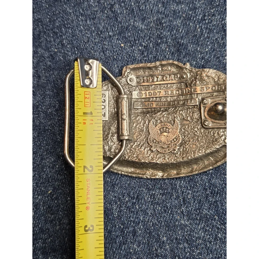Vintage NASCAR Bobby Scott #18 Pewter Belt Buckle - Redline